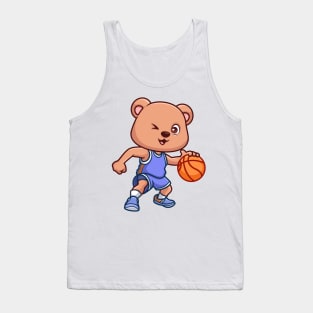 Basketball Bear Cute Cartoon Tank Top